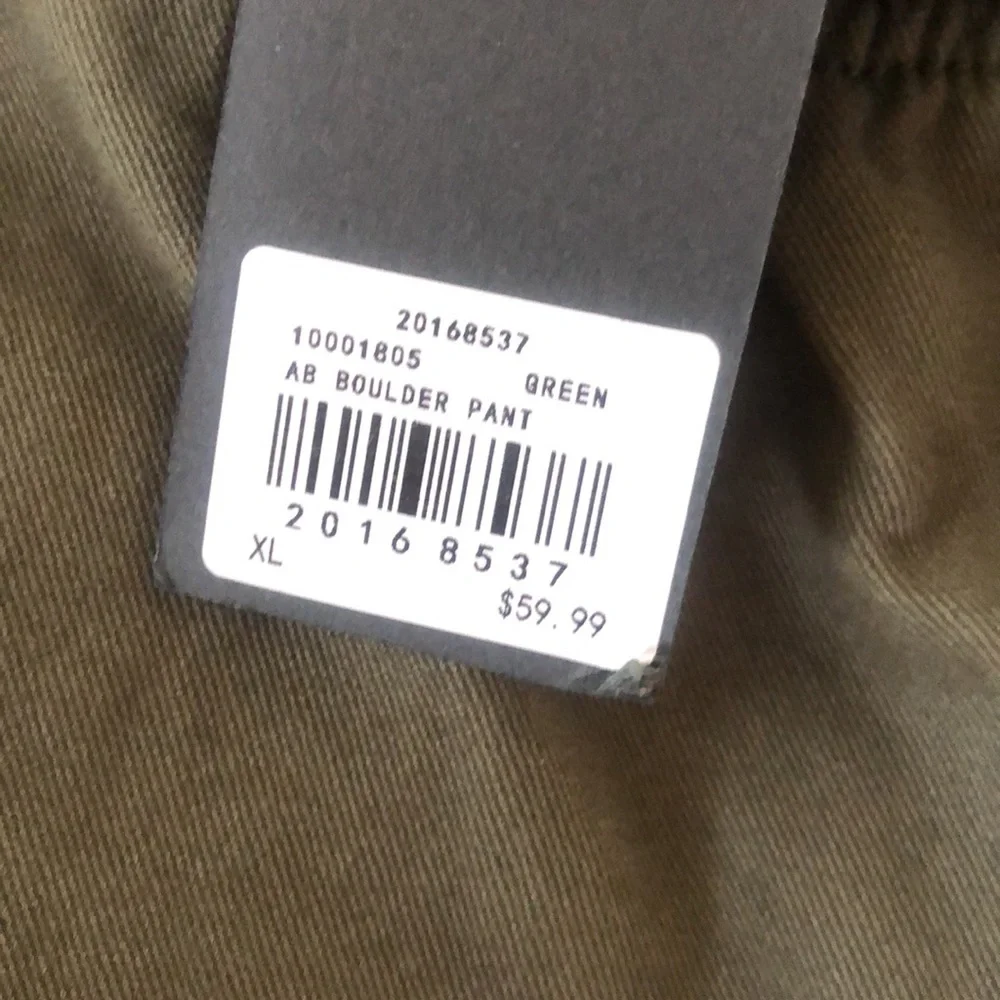 Mens Army green stretch waist pants - Picture 3 of 6